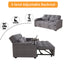 LLappuil 65" Pull Out Sofa Bed, Corduroy Sofa Couch Covertible Sofa Bed, Loveseat Sofa for Living Room Gray