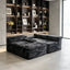 LLappuil 96" Sectional Sofa, Modular Sectional Couch with Left Chaise, Deep Seat Corduroy Cloud Sofa for Living Room Gray