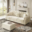 LLappuil Modular Sectional Sofa, 3 Seat Velvet Sofa with Ottoman for Living Room Beige