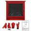 LLappuil 18" Electric Fireplace, Freestanding Electric Fireplace Stove Heater with 3D Flame Effect for 800 Sq. Ft, 1400W /700W heat/ 5000 BTU Red