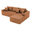 LLappuil 108" Sectional Sofa, Modular Sectional Couch with Left Chaise, Deep Seat Faux Leather Cloud Sofa for Living Room
