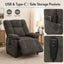 LLappuil Recliner Chair, Power Zero Gravity Chenille Reclining Sofa Chair, Electric Adjustable 90‑160° Recliner Reading Chair for Living Room