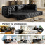 LLappuil 89" Faux Leather Chesterfield Sofa, Oversized Pull Out Sofa Bed King Size, Loveseat Sofa Couch Convertible Sofa Bed for Living Room Black