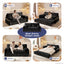 LLappuil 66" Corduroy Sofa, Pull Out Sofa Bed Queen Size, Loveseat Sofa Convertible Sofa Bed for Living Room