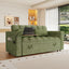 LLappuil Pull Out Sofa Bed Full Size, 65" Loveseat Sofa Convertible Sofa Bed, Chenille Sofa Couch with Small Toptable, Charging Port, Hidden Storage Armrest for Living Room Green