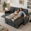 LLappuil 81" Loveseat Sofa with Recliner Chair, 3 Seat Sofa with Pull Out Sofa Bed, Chenille Sofa Couch Convertible Sofa Bed with Tabletop, Cup Holder, USB & Type-c Charging Port for Living Room