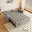 LLappuil Pull Out Sofa Bed Full Size, 65" Loveseat Sofa Convertible Sofa Bed, Velvet Sofa Couch with Small Toptable, Charging Port, Hidden Storage Armrest for Living Room Light Gray
