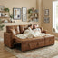 LLappuil Sectional Sofa, 71" Sectional Couch Convertible Sofa Bed, Pull Out Sofa Bed Full Size with Storage Chaise for Living Room, Foil Fabric Brown