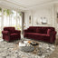 LLappuil Modular Sectional Sofa, 4 Seat Velvet Sofa with Ottoman for Living Room Red
