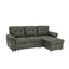 LLappuil 88" Sectional Sofa, Mid-Century L Shaped Sectional Couch with Pull Out Sofa Bed, Convertible Sofa Bed with Storage Chaise for Living Room, Foil Fabric Black