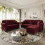LLappuil Modular Sectional Sofa, 5 Seat Velvet Sofa with Ottoman for Living Room Red