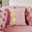 LLappuil Sectional Sofa, 106" Chesterfield Sofa with Curved Arm Button Tufted, Velvet Cloud Sofa Couch for Living Room Pink