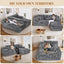 LLappuil 108" Sectional Sofa, Modular Sectional Couch with Left Chaise, Boneless Corduroy Cloud Sofa for Living Room Gray