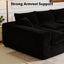 LLappuil 130" Sectional Sofa, U Shaped Modular Sectioanl Couch with Chaise, Boneless Corduroy Cloud Sofa Couch for Living Room, No Assembly Compression Sofa Black