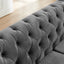 LLappuil Sectional Sofa, 111" Chesterfield Sofa with Curved Arm Button Tufted, Velvet Cloud Sofa Couch for Living Room Gray