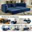 LLappuil 89" Velvet Chesterfield Sofa, Oversized Pull Out Sofa Bed King Size, Loveseat Sofa Couch Convertible Sofa Bed for Living Room Blue