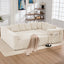 LLappuil 146" Sectional Sofa, U Shaped Sectional Couch with Chaise, 5 Seat Corduroy Sofa Convertible Sleeper Sofa Bed for Living Room Beige