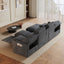 LLappuil 141" Sectional Sofa, Oversized Modular Sectional Couch with Power Electric Recliner, Cloud Sofa Couch with Center Console, USB Charging Ports, Small Tabletop for Living Room