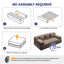 LLappuil Futon Sofa Bed, 79" Loveseat Sofa Convertible Sofa Bed Queen Size, Corduroy Sofa Couch for Living Room Camel