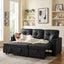 LLappuil Sectional Sofa, 71" Sectional Couch Convertible Sofa Bed, Pull Out Sofa Bed Full Size with Storage Chaise for Living Room, Foil Fabric Black