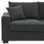 LLappuil 69" Loveseat Sofa, Upholstered Couch with 2 Throw Pillows for Living Room, Linen Dark Gray
