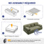 LLappuil Futon Sofa Bed, 79" Loveseat Sofa Convertible Sofa Bed Queen Size, Corduroy Sofa Couch for Living Room Green
