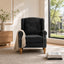 LLappuil Accent Chair, Mid-century Wingback Single Sofa Chair with Nailhead Trim Armrest, Flower Printed Polyester Fabric Reading Chair for Living Room