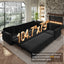 LLappuil Sectional Sofa Couch, Oversized Chenille Sofa with Pull Out Sofa Bed for Living Room Black