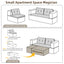 LLappuil Sectional Sofa Bed, Futon Convertible Sofa Bed King Size, Plush Corduroy Loveseat Sofa Couch for Living Room Camel