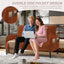 LLappuil Loveseat Sofa, 47" Small Couch, Love Seat Corduroy Sofa Couch for Compact Space Orange
