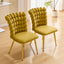 LLappuil Dining Chair Set of 2, 2 Piece Upholstered Accent Chairs for Dining Room, Living Room Yellow