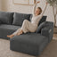 LLappuil 95" Sectional Sofa, Modular Sectional Couch with Left Chaise, Cup Holders, Side Pocket, Corduroy Boneless Sofa Couch for Living Room