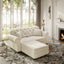 LLappuil Modular Sectional Sofa, Loveseat Sofa with Ottoman, Velvet Chesterfield Sofa for Living Room Beige