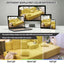 LLappuil 2 Piece Chaise Lounge Chair Indoor, Corduroy Boneless Sofa Bed, Deep Seat Sleeper Couch Reading Chairs, Cloud Sofas Couches for Living Room, No Assembly Required Yellow