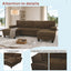 LLappuil Sectional Sofa, 104" Sectional Couch with Dual Chaise, Upholstered Sofa Couch for Living Room Brown