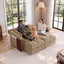 LLappuil 66" Sofa Bed Full Size, Loveseat Sofa Convertible Sofa Bed, Chenille Sofa Couch with USB Charging Port, Foldable Side Tray, Cup Holder, Hidden Storage Armrest