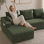 LLappuil 95" Sectional Sofa, Modular Sectional Couch with Right Chaise, Cup Holders, Side Pocket, Corduroy Boneless Sofa Couch for Living Room
