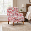 LLappuil Accent Chair, Mid-century Wingback Single Sofa Chair with Nailhead Trim Armrest, Flower Printed Polyester Fabric Reading Chair for Living Room