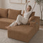 LLappuil 95" Sectional Sofa, Modular Sectional Couch with Left Chaise, Cup Holders, Side Pocket, Corduroy Boneless Sofa Couch for Living Room