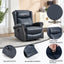 LLappuil Recliner Chair, 360° Swivel Massage Recliner Chair with Heat, Genuine Leather Nursery Glider Rocker Manual Recliner Chair with Side Pockets for Living Room, Bedroom Blue