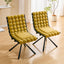 LLappuil Dining Chair Set of 2, 2 Piece Puffy Bubble Kitchen Dining Chair with with Metal Legs, Tufted Velvet 360° Swivel Accent Chair for Dining Room, Kitchen, Living Room