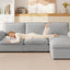 LLappuil Sectional Sofa, Cloud Sectional Couch with Movable Ottoman, 4 Seat Chenille Sofa Couch for Living Room Gray