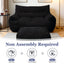 LLappuil Loveseat Sofa, 2 Seater Lazy Sofa Couch with Ottoman, Corduroy Bean Bag Chair for Living Room, Bedroom, Home Office Black