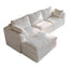 LLappuil 97" Sectional Sofa, L Shaped Sectional Couch with Ottoman, Linen Boneless Cloud Couch for Living Room