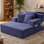 LLappuil Chaise Lounge Chair Indoor, Corduroy Boneless Sofa Bed with Cup Holder, Deep Seat Sleeper Couch Reading Chairs, Cloud Sofas Couches for Living Room, No Assembly Required Blue