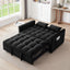 LLappuil Pull Out Sofa Bed, Loveseat Sofa Convertible Sofa Bed, Velvet Sofa Couch for Compact Space Black