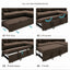 LLappuil Sectional Sofa, 83" Sectional Couch with Storage Chaise, Pull Out Sofa Bed Convertible Sofa Bed with Cup Holder for Living Room, Polyester Brown