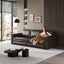 LLappuil King Size Pull Out Sofa Bed, Oversized Loveseat Sofa Convertible Sleeper Sofa Bed, Faux Leather Sofa Couch for Living Room Apartment Dark Brown