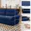 LLappuil Pull Out Sofa Bed Queen Size, Loveseat Sofa Convertible Sleeper Sofa Bed, Velvet Sofa Couch with Adjustbale Armrest, USB Charging Port for Living Room Blue