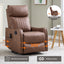 LLappuil Recliner Chair, 360° Swivel Massage Recliner Chair with Heat, Nursery Glider Rocker Recliner Chair for Living Room, Bedroom, Faux Leather Brown